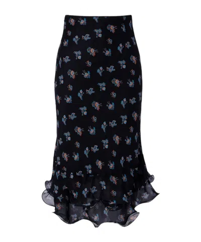 Dorothee Schumacher Airy Daydream Midi Skirt In Black