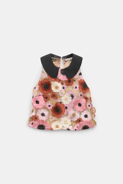 Dorothee Schumacher A-line Top With 3d Embroidery In Pink