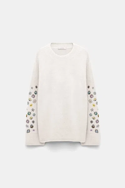 Dorothee Schumacher Alpaca-blend Pullover With Embroidery In White