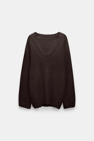 Dorothee Schumacher Alpaca Mix Round Neck Knit Pullover In Brown