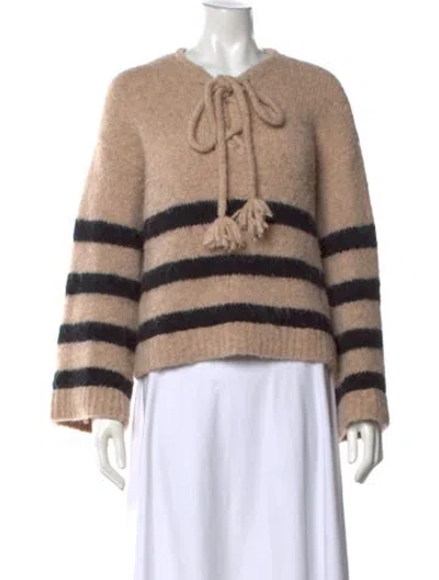 Pre-owned Dorothee Schumacher Alpaca Striped Sweater In Neutral