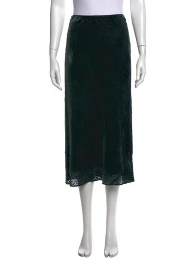 Pre-owned Dorothee Schumacher Animal Print Midi Length Skirt W/ Tags In Green