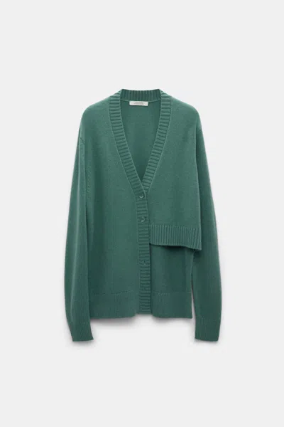 Dorothee Schumacher Asymmetric Cardigan In Green