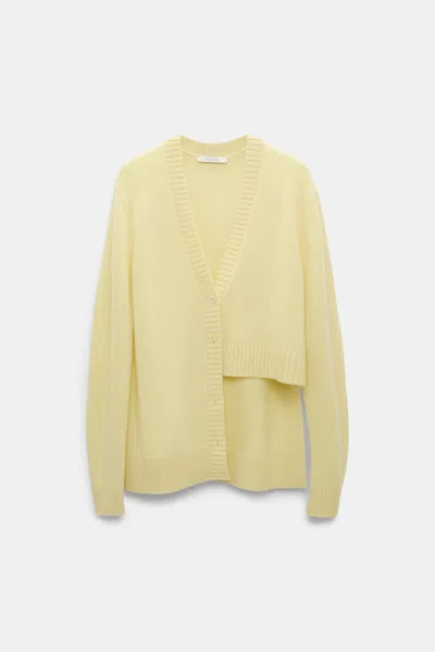 Dorothee Schumacher Asymmetric Cardigan In Yellow
