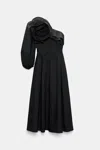 DOROTHEE SCHUMACHER ASYMMETRIC MIDI DRESS WITH XL FLOWER