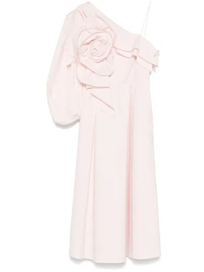 Dorothee Schumacher Asymmetric Poplin Midi Dress In Pink