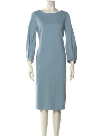 Pre-owned Dorothee Schumacher Bateau Neckline Midi Length Dress W/ Tags In Blue