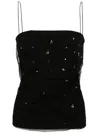Dorothee Schumacher Bead-embellished Tulle-overlay Top In Black