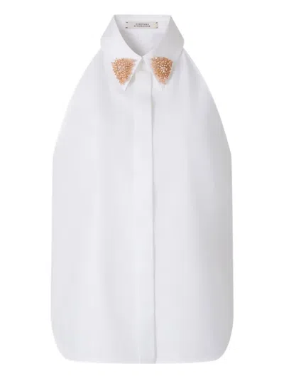 DOROTHEE SCHUMACHER BEAD-EMBELLISHMENT HALTER BLOUSE