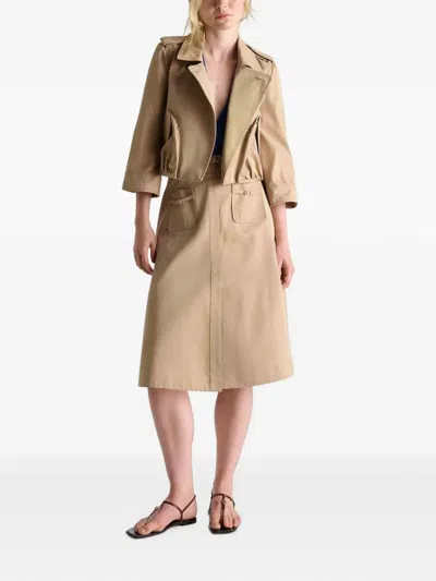 Dorothee Schumacher Belted A-line Midi Skirt In Neutral