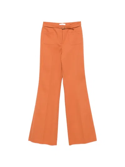 Dorothee Schumacher Belted Flared Trousers In Orange