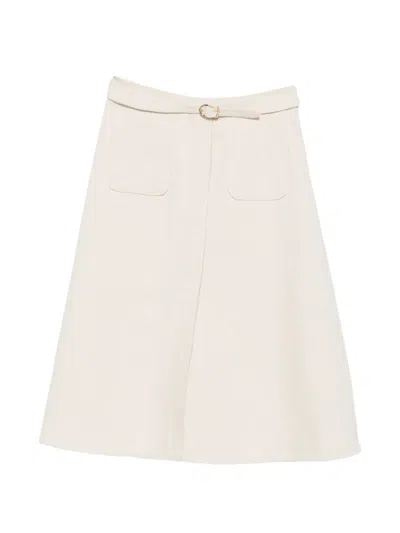 Dorothee Schumacher Belted Patch-pocket Midi Skirt In Neutral