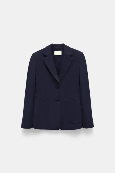 Dorothee Schumacher Blazer Aus Punto Milano Mit Aufgesetzten Taschen In Blau