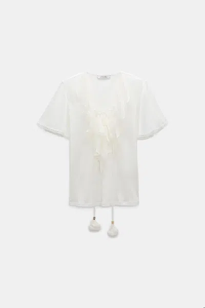 Dorothee Schumacher Blouse-style T-shirt With Laced Plastron In White