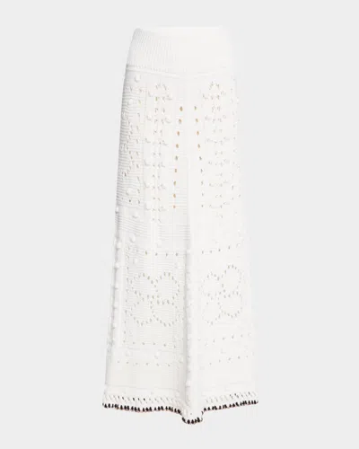 Dorothee Schumacher Bohemian Mood Knit Maxi Skirt In Pure White