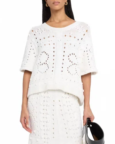 DOROTHEE SCHUMACHER BOHEMIAN MOOD KNIT SWEATER IN WHITE