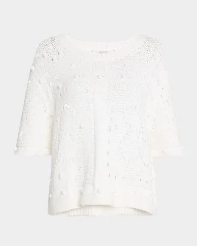Dorothee Schumacher Bohemian Mood Knit Sweater In Pure White