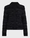 Dorothee Schumacher Shimmering Stripe Knit Cardigan-jacket In Midnight Sky Tweed