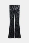 Dorothee Schumacher Bootcut Pants With Sequin Flower Design In Blue