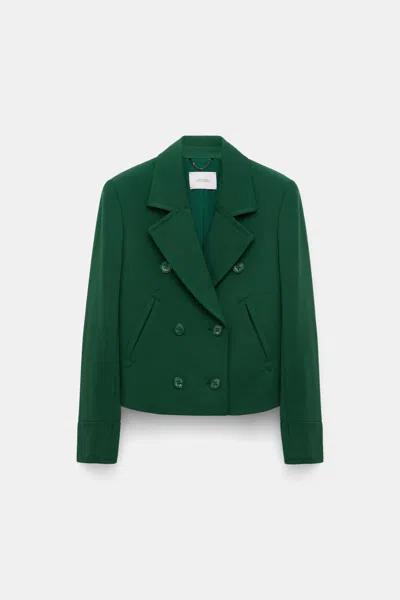 Dorothee Schumacher Boxy Blazer In Punto Milano In Dark Green