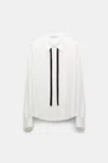 DOROTHEE SCHUMACHER BOXY SILK TWILL BLOUSE WITH REMOVABLE TIE