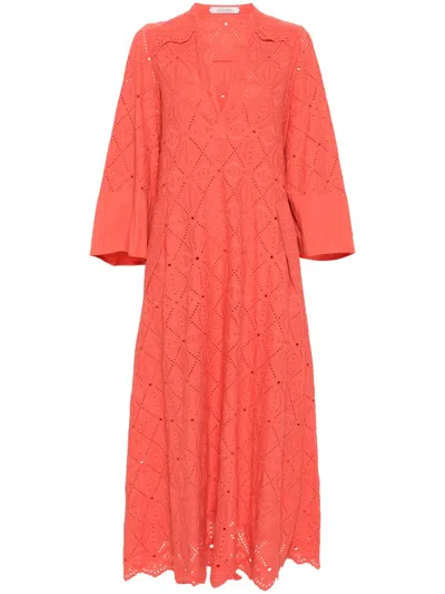 Dorothee Schumacher Broderie Anglaise Maxi Dress In Pink