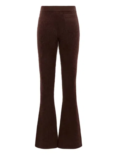Dorothee Schumacher Brushed-finish Flared Trousers In Brown