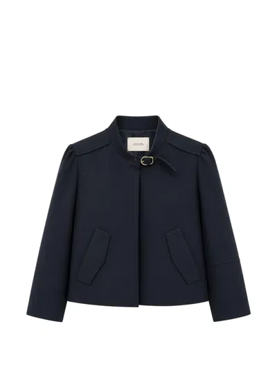 Dorothee Schumacher Buckle-collar Jacket In Blue