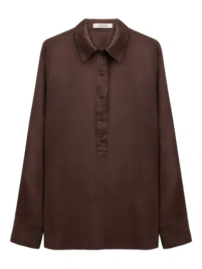 DOROTHEE SCHUMACHER BUTTON-DOWN SATIN BLOUSE