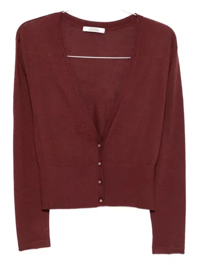 Dorothee Schumacher Button-front V-neck Cardigan In Brown