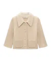 Dorothee Schumacher Cropped Merino-cashmere Knit Jacket In Neutral
