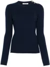 Dorothee Schumacher Essential Ease Wool And Silk-blend Sweater In Blau