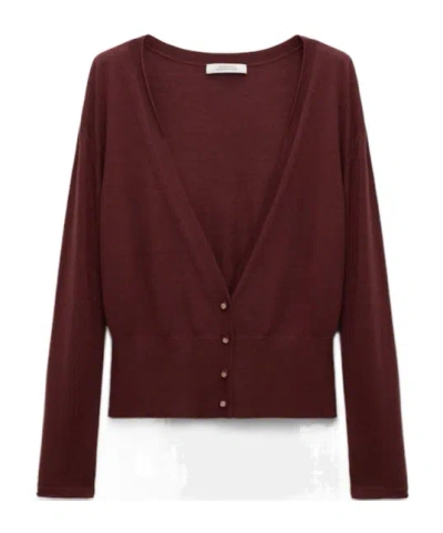Dorothee Schumacher Virgin Merino-silk V-neck Cardigan In Brown