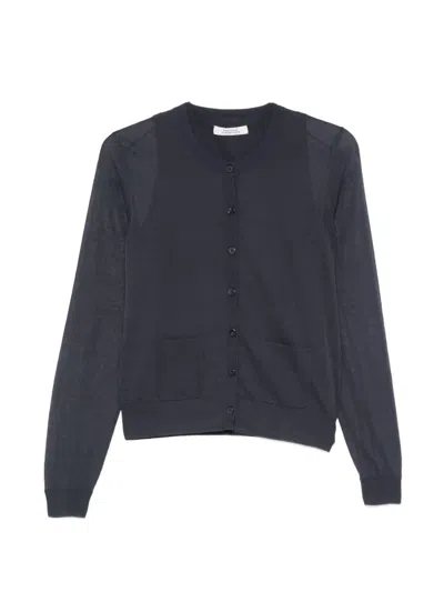 Dorothee Schumacher Button-up Long-sleeve Top And Cardigan Set In Blue