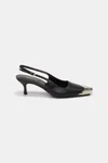 DOROTHEE SCHUMACHER CALFSKIN KITTEN HEELS WITH WESTERN TOE CAP