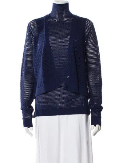 Pre-owned Dorothee Schumacher Cardigan Set Top W/ Tags In Blue