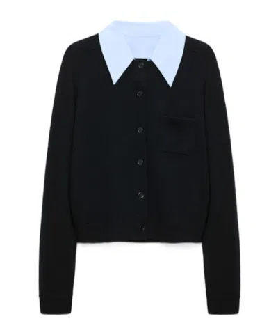 Dorothee Schumacher Elegant Statements Wool And Cashmere Cardigan In Black