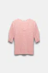 Dorothee Schumacher Cashmere Blend Short Sleeve Knit Top In Multi Colour