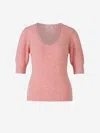 Dorothee Schumacher Cashmere Blend Short Sleeve Knit Top In Pink