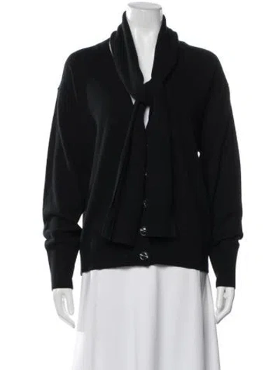 Pre-owned Dorothee Schumacher Cashmere Open Front Sweater In Black