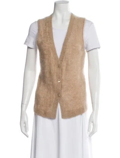 Pre-owned Dorothee Schumacher Cashmere V-neck Sweater In Neutral