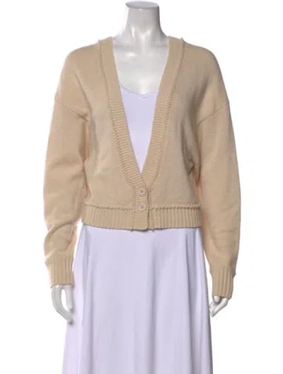 Pre-owned Dorothee Schumacher Cashmere V-neck Sweater In Neutral