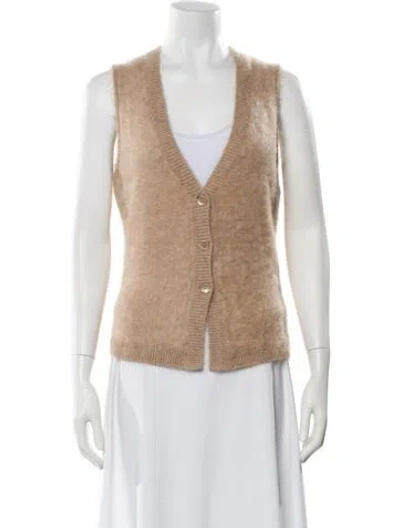 Pre-owned Dorothee Schumacher Cashmere V-neck Sweater W/ Tags In Neutral