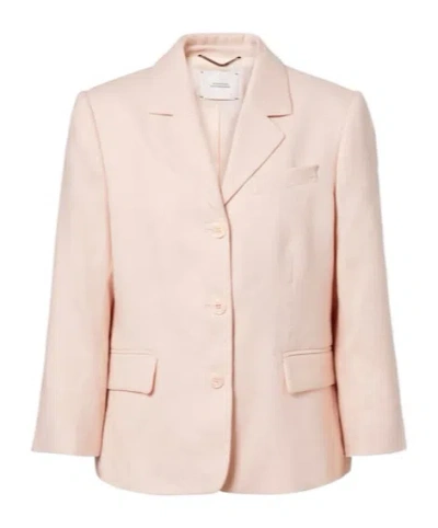 Dorothee Schumacher Casual Sophistication Linen And Cotton Blazer In Pink