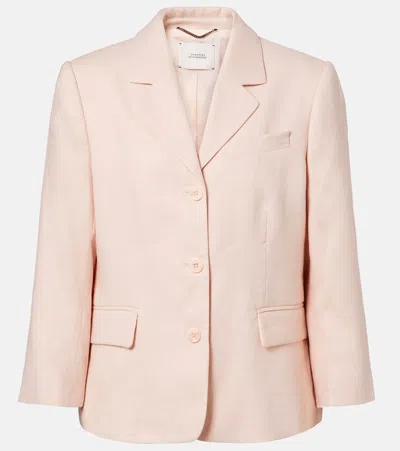 Dorothee Schumacher Casual Sophistication Linen And Cotton Blazer In Pink