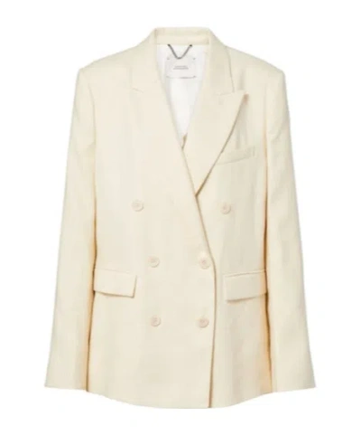 Dorothee Schumacher Casual Sophistication Linen And Cotton Blazer In White