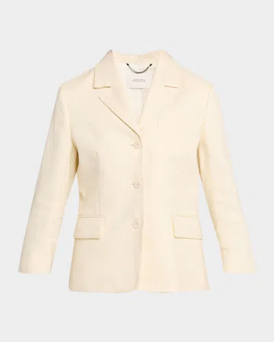 Dorothee Schumacher Casual Sophistication Linen-cotton Single-breasted Blazer In Neutral
