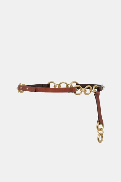 Dorothee Schumacher Chain Detailed Belt In Burgundy
