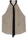 Dorothee Schumacher Tank Top With Sporty Shoulders In Printed Silk Twill In Neutrals