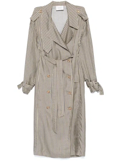 Dorothee Schumacher Checked Coolness Midi Dress In Neutrals